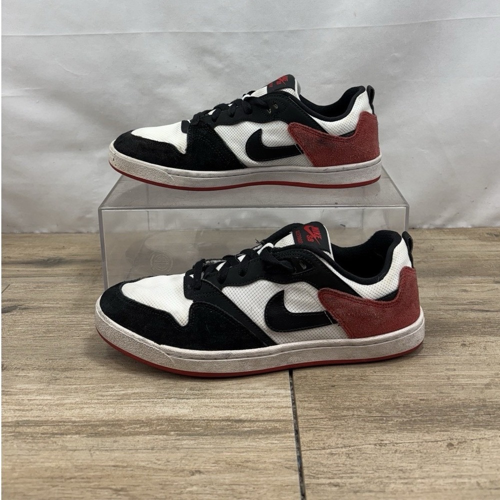 Nike SB‎ Alleyoop Mens Skate Shoes Black White Red CJ0882-102 Size 9